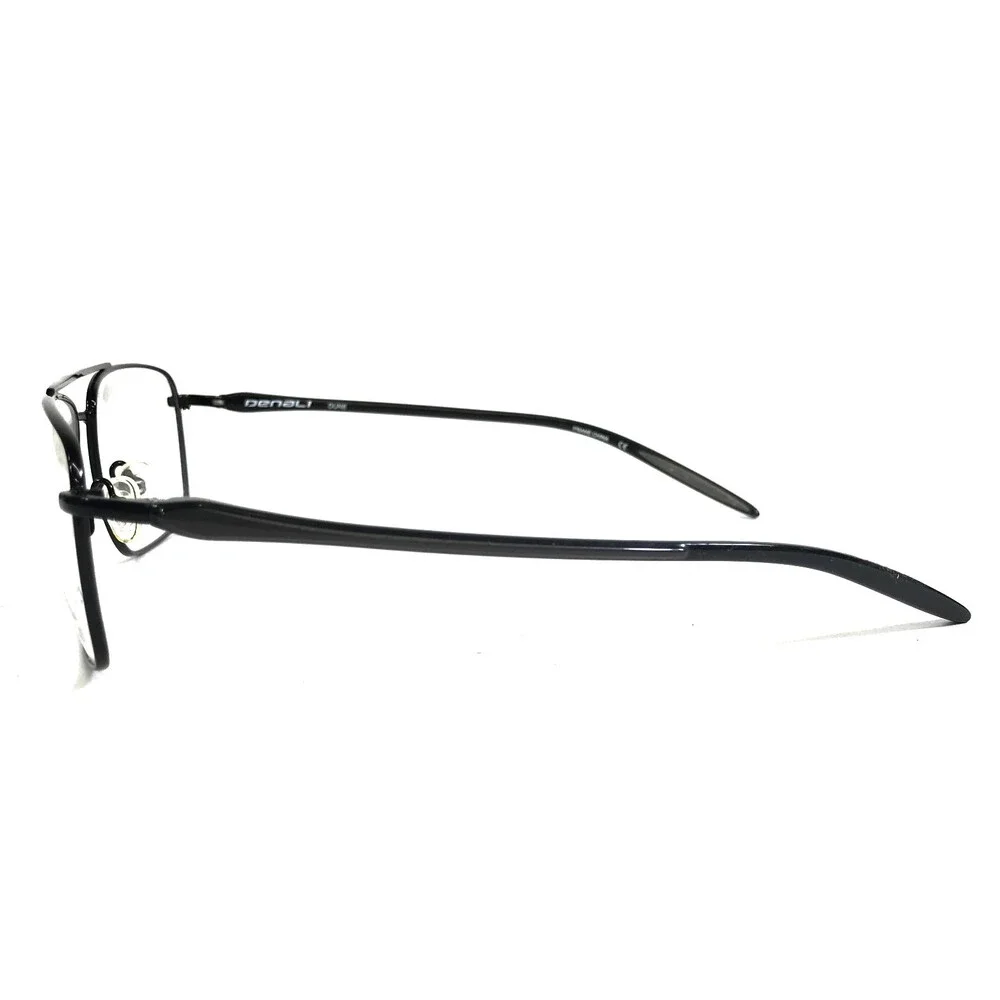 Denali Eyeglasses Frames DUNE BLACK Rectangular Pilot Wire Rim 57-17-140